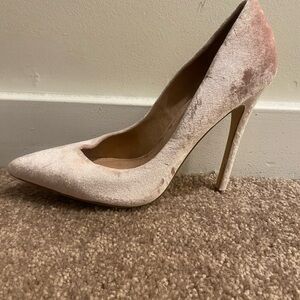 Steve Madden Blush Pink Velvet Pointed-Toe Stiletto Heels